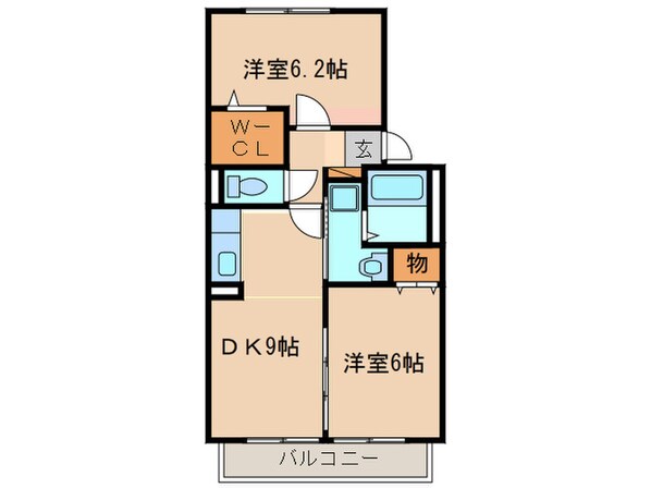 ビュ－ラ－アヤＢ棟の物件間取画像